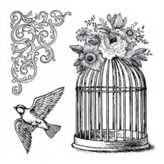 Stamperia HD Natural Rubber Stamp -  Cage WTKCC141