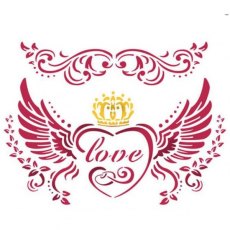Stamperia Stencil D cm 20x15 Love with Wings KSD273