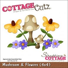 Cottage Cutz Die - Mushroom & Flowers (4x4)