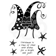 Woodware Clear Stamp Fun Christmas Tree 2018