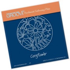 Claritystamp Ltd Cornflower Floral Round A6 Square Groovi Baby Plate