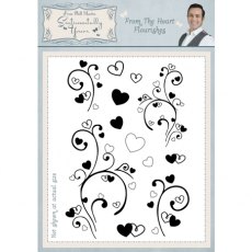 Phill Martin Sentimentally Yours From the Heart Flourishes A5 Stamp Set