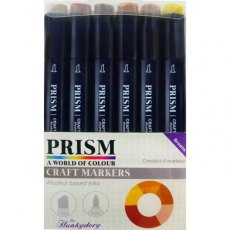 Prism Craft Markers Set 11 - Browns x 6 Pens