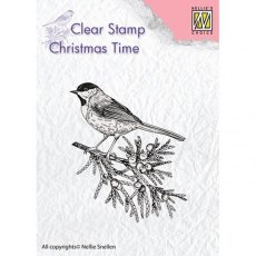 Nellie Snellen Clear Stamps - Conifer Branch With Bird CT023