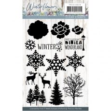 Precious Marieke - Winter Flowers, Winter Wonderland Clear Stamp