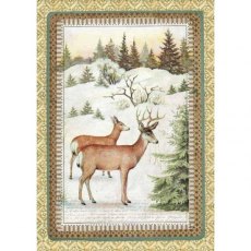 Stamperia A4 Rice Paper Winter Botanic Reindeer DFSA4328 5 For £9.99