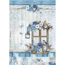 Stamperia A4 Rice Paper Blue Land Window DFSA4338 4 For £9.99