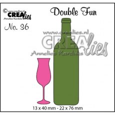 Crealies Double Fun - Champagne Flute & Wine Bottle Small Die CLDF36