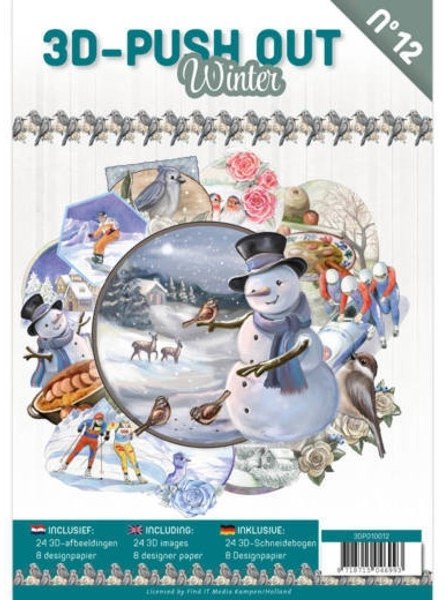 Find It Media 3D Push Out Books - Winter Snowman 12