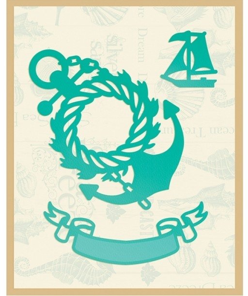 Couture Creations Couture Creations - Sea Breeze - Wreathed Anchor & Banner Intricutz Cutting Dies