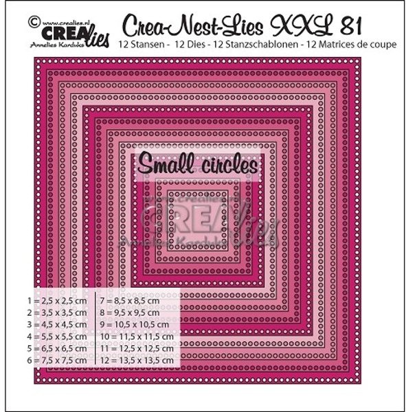 Crealies Crealies Crea-Nest-Lies XXL Dies No. 81 Squares With Small Circles