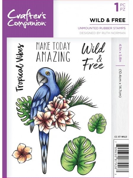 Ruth Norman A6 Unmounted Rubber Stamp - Wild & Free