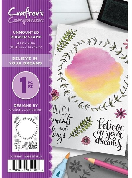 Crafters Companion A6 Rubber Stamp - Believe in Your Dreams