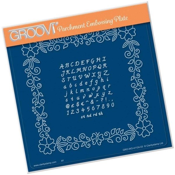Clarity Clarity Stamp Ltd Josie's Floral Frame & Alphabet A5 Square Groovi Plate