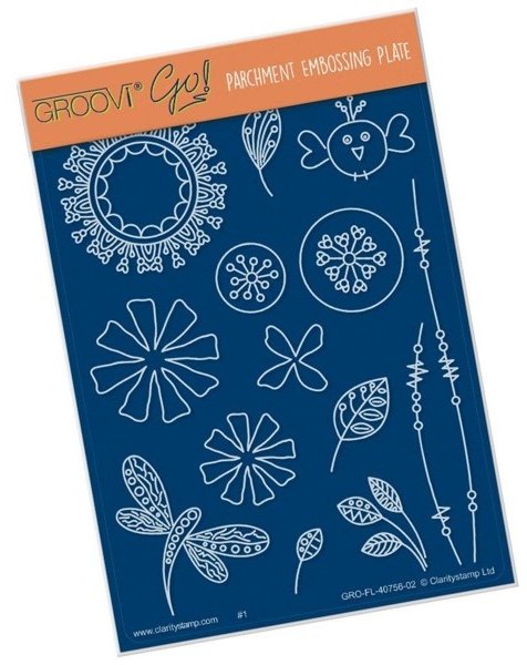 Clarity Clarity Stamp Ltd Doodle Flowers 1 A6 Groovi Plate