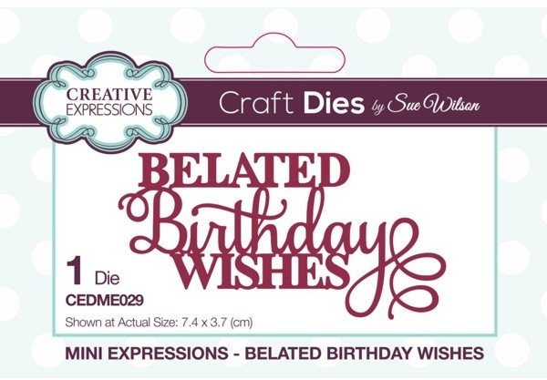 Creative Expressions Sue Wilson Mini Expressions Belated Birthday Wishes Die