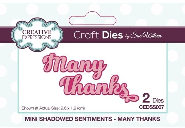 Creative Expressions Sue Wilson Mini Shadowed Sentiments Many Thanks Die