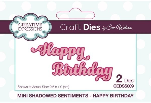 Creative Expressions Sue Wilson Mini Shadowed Sentiments Happy Birthday Die CEDSS009