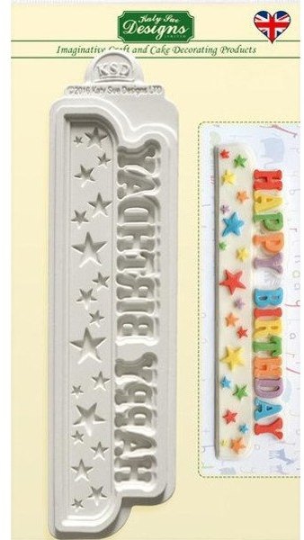 Katy Sue Katy Sue Designs Ltd - Happy Birthday Stars Banner Silicone Mould