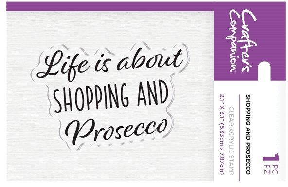 Crafters Companion Acrylic Stamps - Shopping and Prosecco â€“ 4 for £8.99
