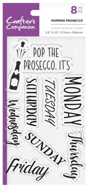 Crafters Companion Acrylic Stamps - Popping Prosecco
