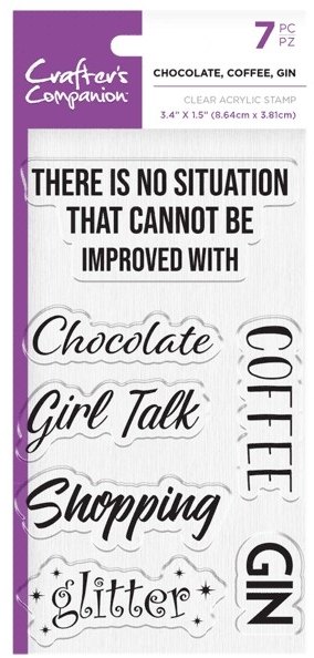 Crafters Companion Acrylic Stamps - Chocolate, Coffee, Gin
