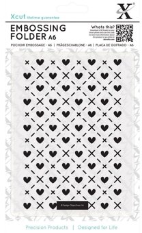 DoCrafts DoCrafts Xcut A6 Embossing Folder Hearts and Kisses