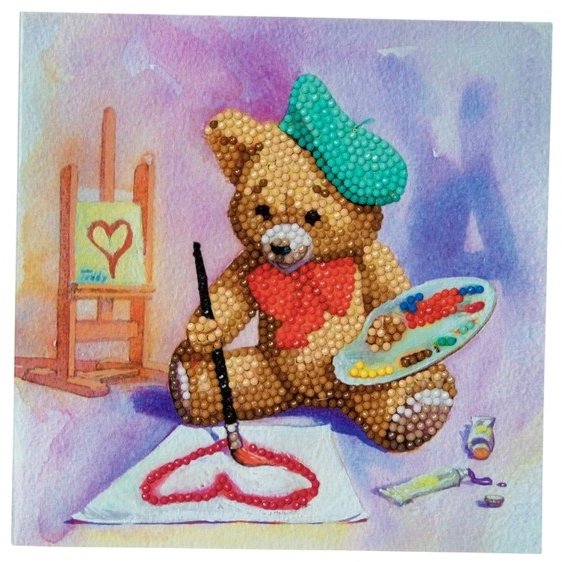 Craft Buddy Craft Buddy 'Teddy Crystal Artist' Crystal Card Kit CCK-A16