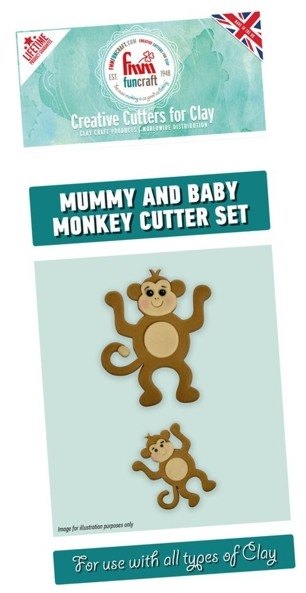 FMM FMM Mummy and Baby Monkey Set