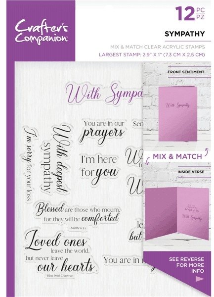 Crafter's Companion Sentiment & Verses Clear Stamps - Sympathy