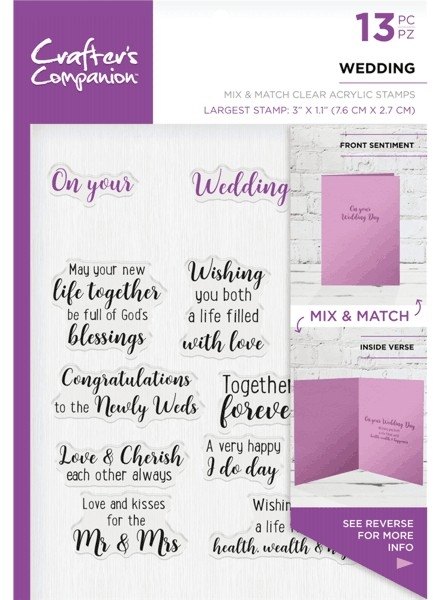 Crafter's Companion Sentiment & Verses Clear Stamps - Wedding