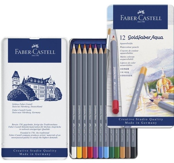 Faber Castell Faber Castell Goldfaber Aqua Watercolour Pencils Tin 12