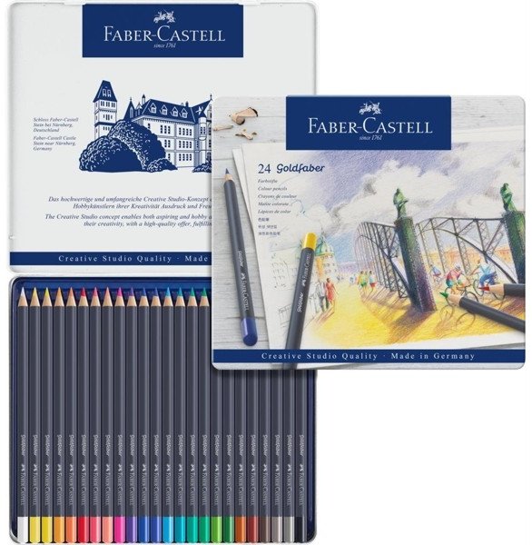 Faber Castell Faber Castell Goldfaber Colour Pencils Tin Of 24