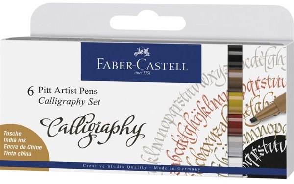 Faber Castell Faber Castell Pitt Artist Pen Calligraphy Wallet of 6