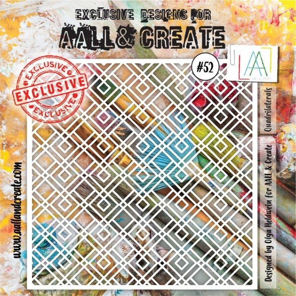 Aall & Create Aall & Create 6x6 Stencil #52 Quadrilaterals by Olga Heldwein