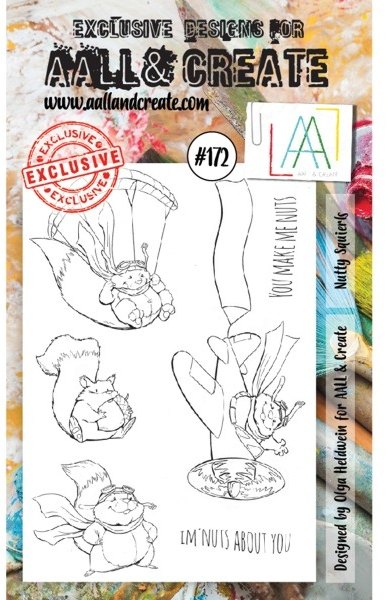 Aall & Create Aall & Create A6 Clear Stamps #172 - Nutty Squirrels - CLEARANCE