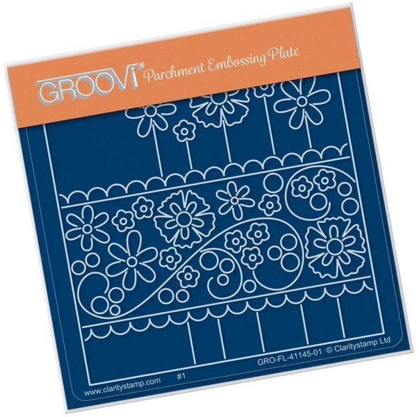 Clarity Clarity Stamp Ltd Floral Panel A6 Square Groovi Baby Plate