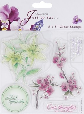 DoCrafts Papermania 5x5 Clear Stamps Sympathy Thinking of You