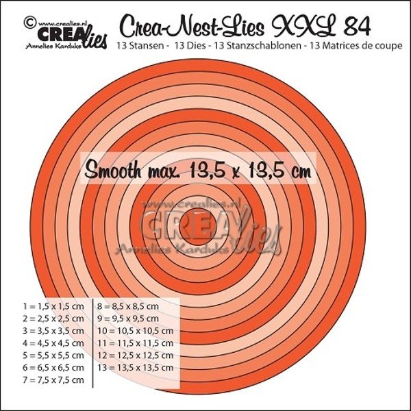 Crealies Crealies Crea-Nest-Lies XXL Dies no. 84 Smooth circles Half cm CLNestXXL84