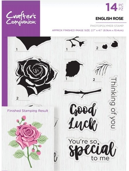 Crafters Companion - A5 Photopolymer Stamp - English Rose