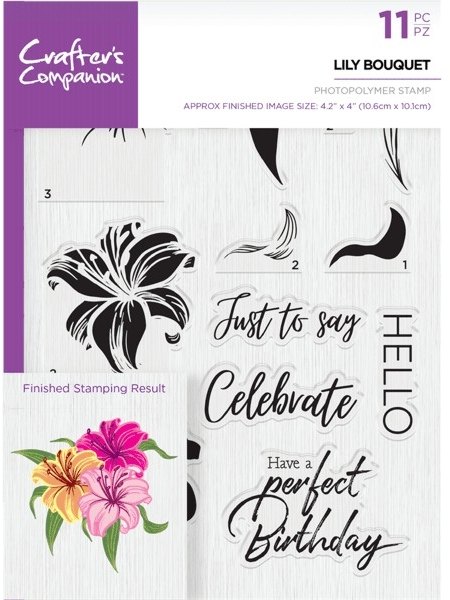 Crafters Companion - A5 Photopolymer Stamp - Lily Bouquet