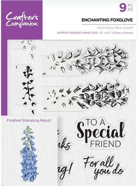 Crafters Companion - A5 Photopolymer Stamp - Enchanting Foxglove