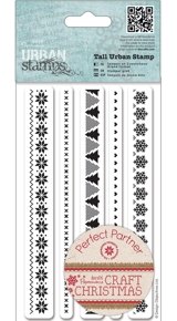DoCrafts Papermania Craft Christmas Borders Tall Urban Stamp Set