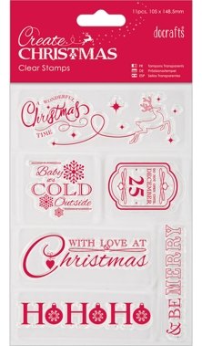 DoCrafts Papermania Create Christmas Sentiments Clear Stamps