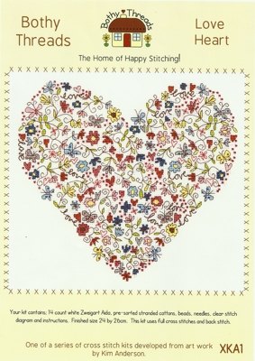 Bothy Threads Bothy Threads Love Heart Counted Cross Stitch Kit