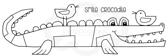 Woodware Woodware Clear Singles Stamps Smile Crocodile