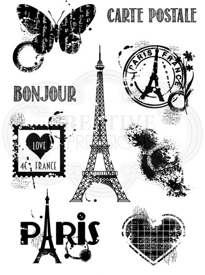 Woodware Woodware Clear Singles Stamps Paris Elements
