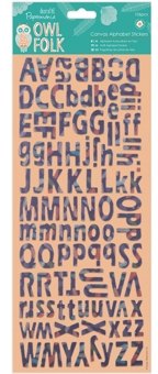 DoCrafts Papermania Owl Folk Canvas Alphabet Stickers