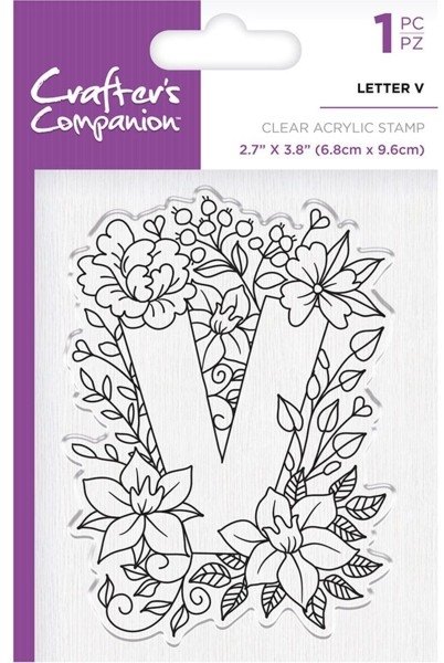 Crafters Companion Clear Acrylic Stamps - Letter V - 4 for £9.79