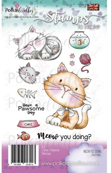 Polkadoodles Polkadoodles Clear Stamp - Meow You Doing
